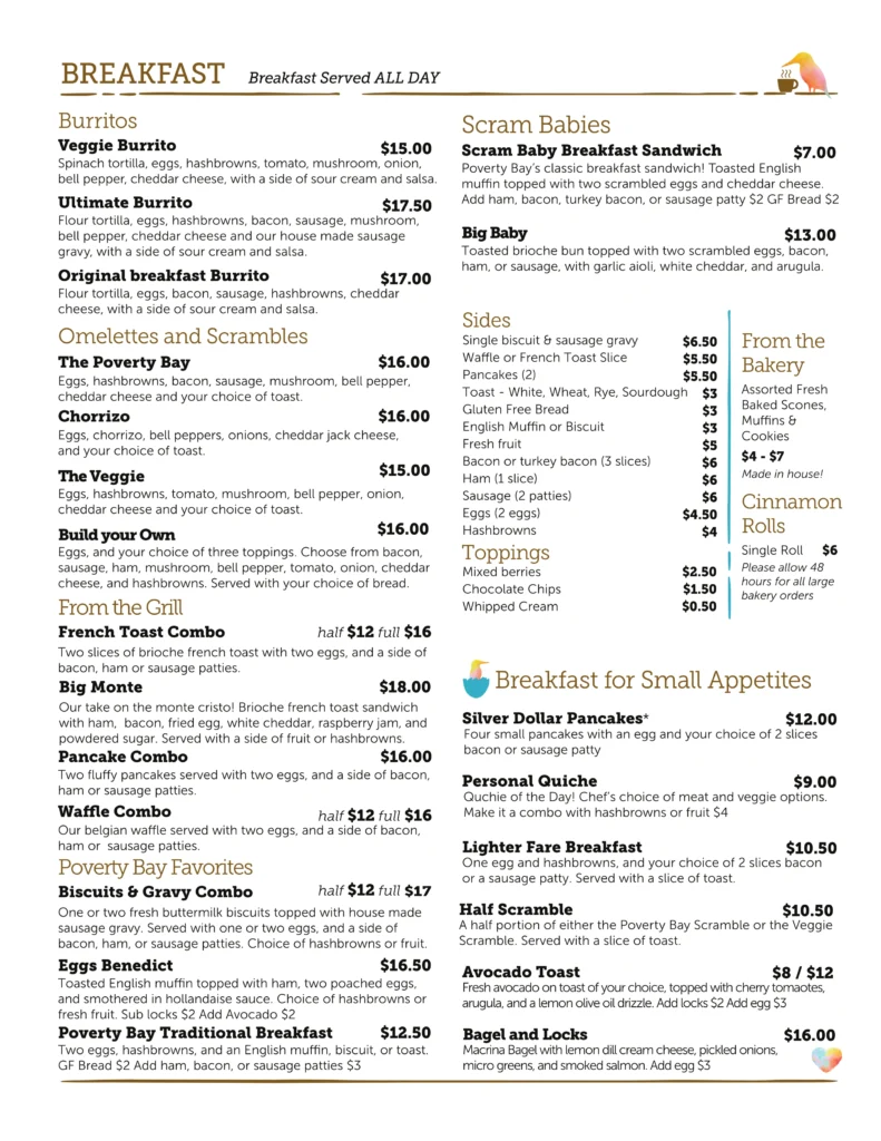 pg 1 pbc menu